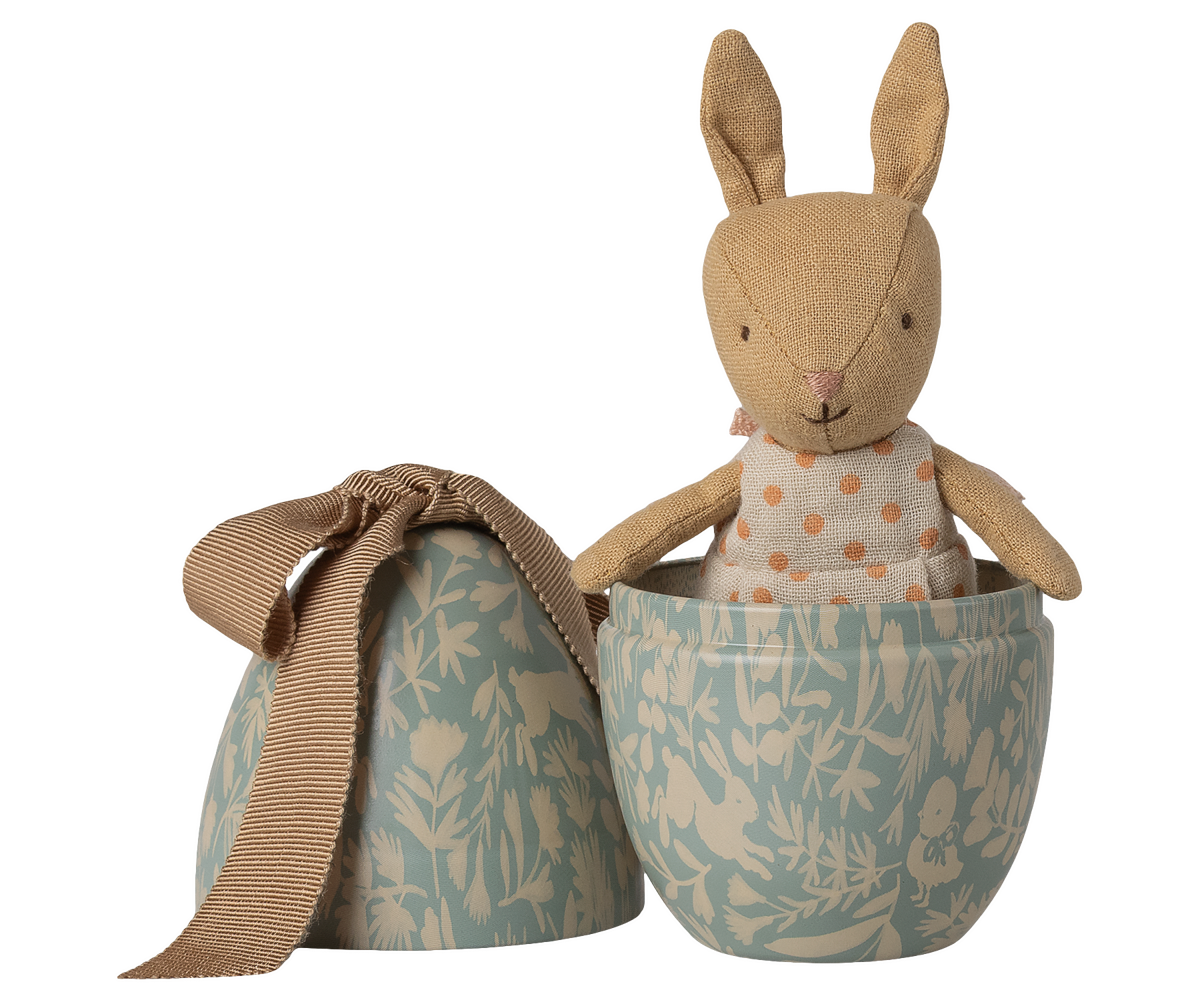 Osterei mit Osterh&auml;schen blau